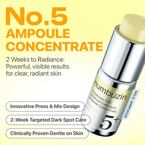 Numbuzin No.5 Glutathione TXA Dark Spot Ampoule 0.35 Fl Oz - Brightening Serum for Uneven Skin