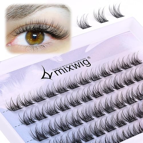 Cluster Lashes Wispy Individual Lashes C-curly Lash Clusters 10-12MM Mixed Lengths Natural Look DIY Eyelash Extensions at Home