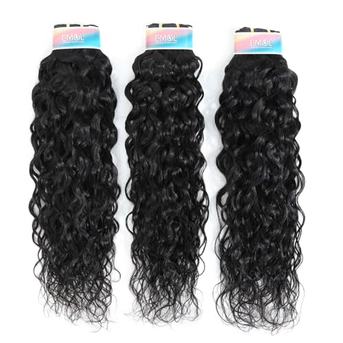 Water Wave Human Hair Bundles 12 14 16 Inches Curly Wet Wavy Weave - Natural Tangle-Free Brazilian Hair - EMOL Variation of THIS listing