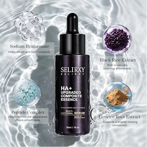 Hydrating Face Serum with Hyaluronic Acid, Peptides & Black Rice Extract