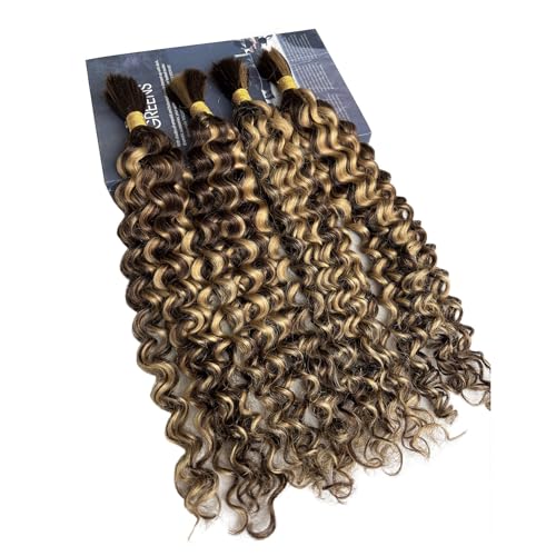 Licoville Ombre Braiding Hair 4/27 Boho Curly Bundles 18 Inch - Human Hair