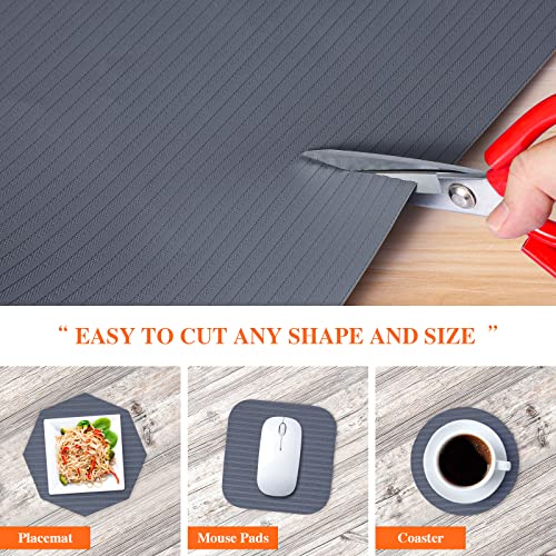 Mcrbeay Non-Adhesive Washable Shelf Liner for Cabinets, Dark Gray, 24"W x 30' L