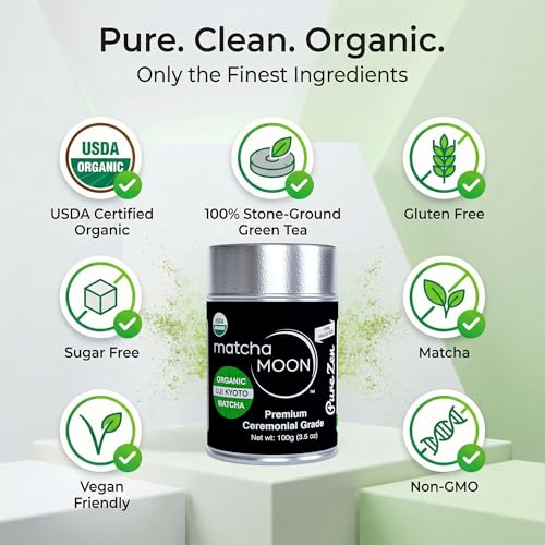3.52 Ounce Matcha Powder - Premium USDA Organic Ceremonial Green Tea from Uji Kyoto