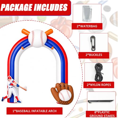 9 Ft Inflatable Baseball Arch with LED Lights for Sports Events & Parties