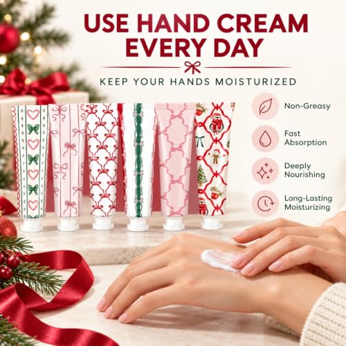 Dansib 36-Pack Christmas Hand Cream & Lip Balm Gift Set - 6 Festive Scents, Travel Size