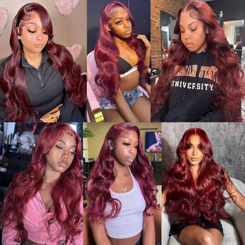 99J Burgundy Body Wave Human Hair Bundles - 12, 14, 16 Inches - Brazilian Grade
