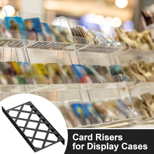 Yalikop 72 Pcs Hollow Trading Card Display Risers Set, 6.89 x 3.35 in, Black