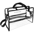 SHANY Large 14.25x9x6 Inch Clear PVC Water-Resistant Travel Tote Bag with Adjustable Shoulder Straps