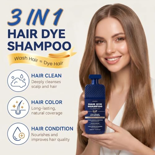 Black Hair Dye Shampoo 3-in-1 Instant Color for Gray Coverage - Variation of THIS listing