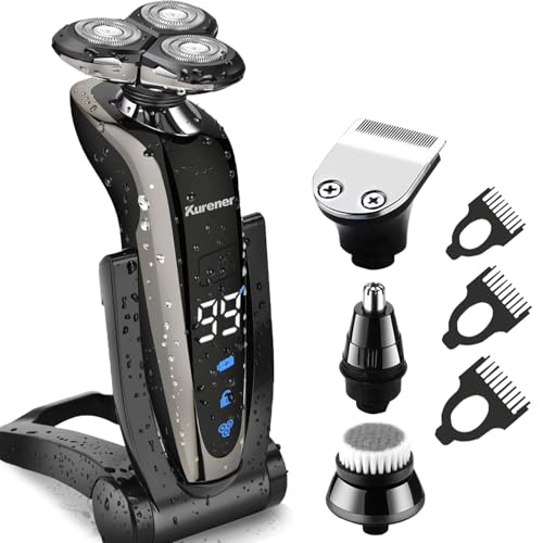 Kurener Electric Razor for Men 1250 Series Waterproof Rechargeable Shaver