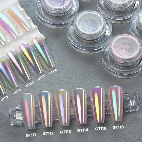 Aurora Chrome Nail Powder - Holographic Holo Nail Art Glitter - Variation GTKIT-01