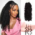 Natural Black Burmese Curly Crochet Hair 20 Inch, 50g - Knotless Feather Extensions for Protective Styles
