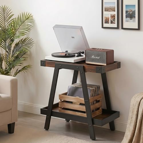 IPARTS EXPERT Farmhouse Side Table Rustic Brown Classic Style, 22in