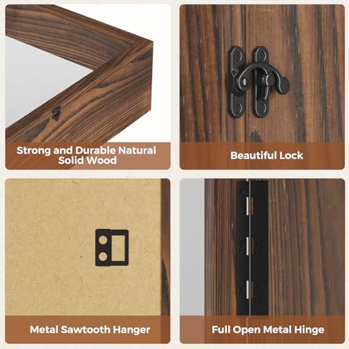 16x20 Large Pine Shadow Box Frame - Brown, 3.94 Deep Wall Display