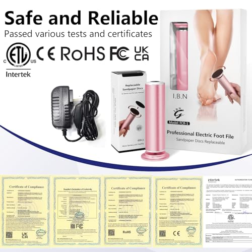 Electric Foot File Callus Remover for Feet, Adjustable Speed Foot Sander Grinder Professional Pedicure Tools for Dead Skin Heel Calluses with Replaceable Sandpaper Discs (Upgraded FCR-1 Pink)