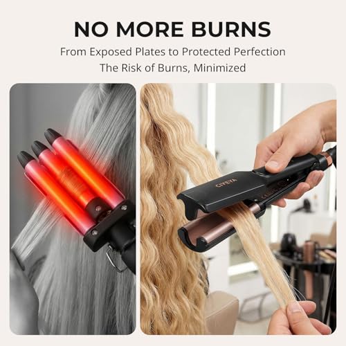 Mini Hair Crimper for Short Hair - Black, 1/2 Inch 3 Barrel Waver