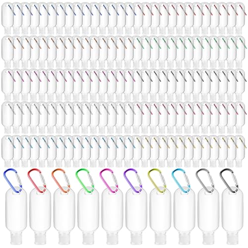 Refillable Travel Bottles with Keychain - 10 Colors, 2oz, Leakproof, 200 Pack Variation of 10 Colors / 200