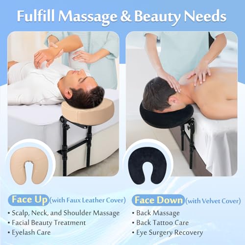 Adjustable Massage Headrest for Bed and Face Down Therapy - Home Spa Kit