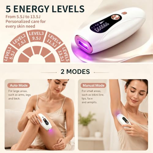 IPL Laser Hair Removal Device for Face Body Bikini Legs Painless Home Use