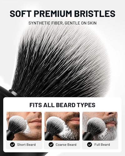 Electric Shaving Brush with Bowl - 30s Automatic Lather & Spin-Dry - Light Black