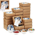 Teenyyou 50 Pack Small Ceramic Bowls - Blue Floral Wedding Favors & Holiday Party Serveware