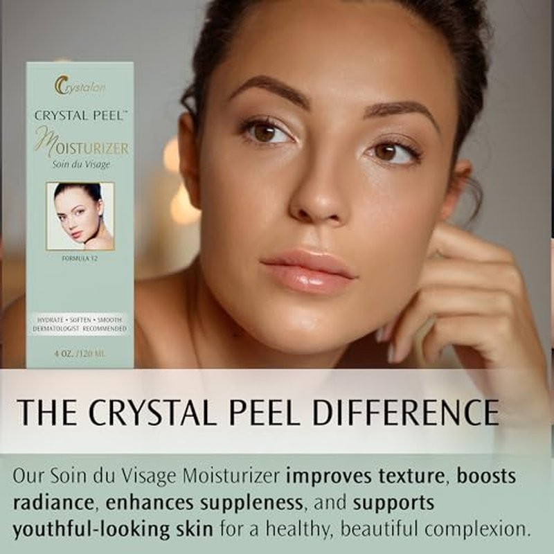 Crystal Peel Hyaluronic Acid Moisturizer for Face, Soin Du Visage Daily Moisturizer Hydrating Face Cream for Women, Vitamin Enriched, Nourishing Facial Lotion, Non Comedogenic Skincare for Dry Skin