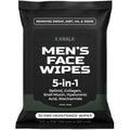 Mens Face Wipes 5-in-1 Anti-Aging Face Cleansing Wipes for Mens Skin Care with Retinol, Collagen, Snail Mucin, Hyaluronic Acid & Niacinamide ? Alcohol-Free for Oily or Acne-Prone Skin Woodsy Scent