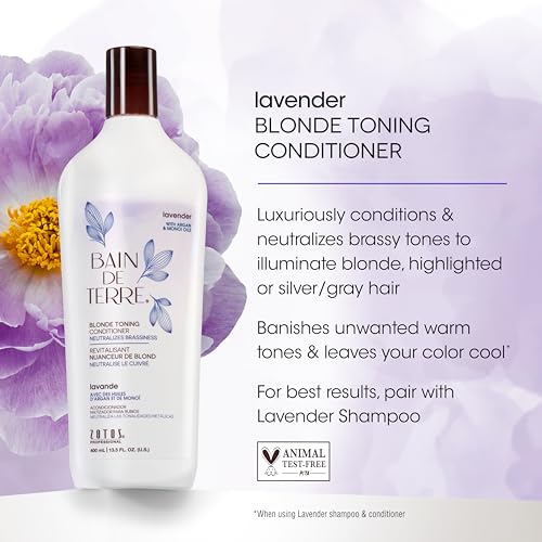Lavender Blonde Toning Shampoo & Conditioner Set – Neutralize Brassy Tones, Vegan & Paraben-Free, 13.5 Fl Oz