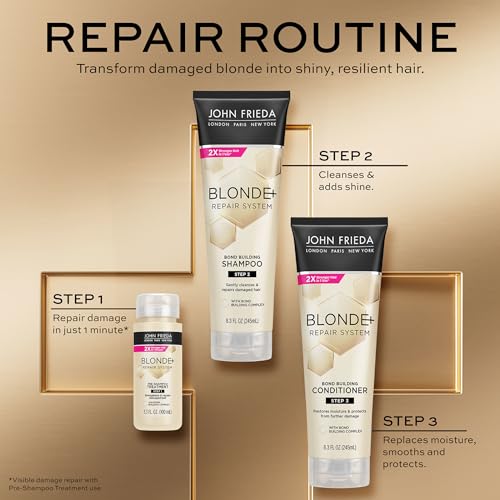 John Frieda Blonde+ Hair Repair System Bundle, Includes Full System,