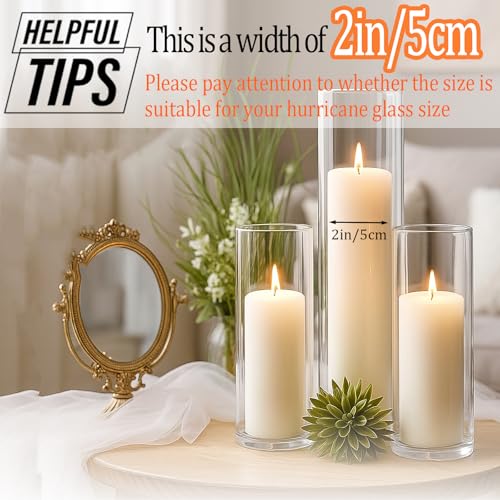 Ivory Pillar Candles Bulk Set - 36 Pcs 2x3/6/8 Inch Dripless Unscented