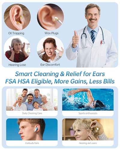Featjoy Electric Ear Wax Removal Kit White - Safe, Quiet, Effective Ear Irrigation