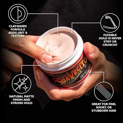 Suavecito Pomade Firme Clay 4 oz - Strong Hold Matte Hair Styling Set of 2