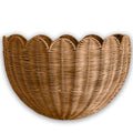 BEBE BASK Scalloped Wicker Wall Basket - Mocca, 16x10x7 Inches