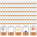 Mini Glass Cloche Bell Jars Set of 100 - 8ml with Cork Bases