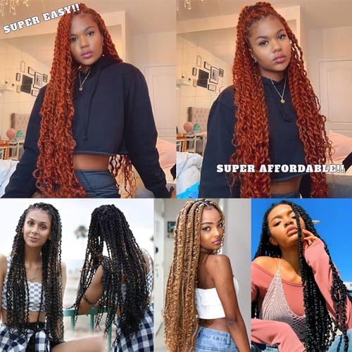 30 Inch Water Wave Passion Twist Hair 7 Packs - Natural Black #1B