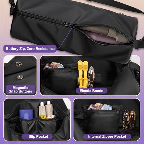 Travel Hair Tool Organizer Case with Heat Resistant Mat for Flat Irons & Curling Wands