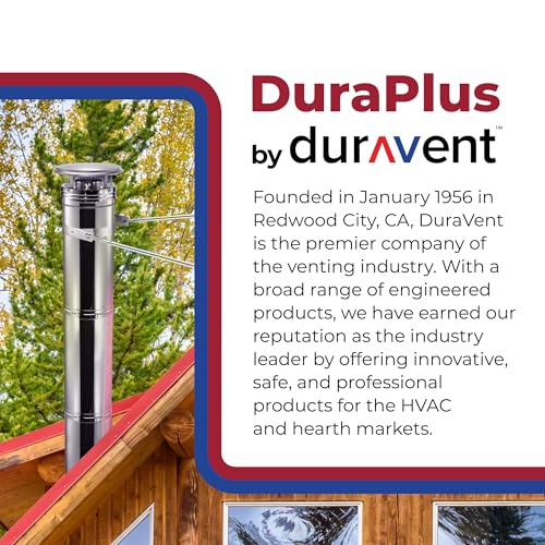Duravent DuraPlus 6in. x 12in. Stainless Steel Chimney Pipe - Triple-Wall Insulated