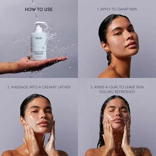 OUAI Detox Facial Cleanser 7.8 fl oz Pack of 2 – Glycolic Acid + Niacinamide & PHA Deep Cleansing