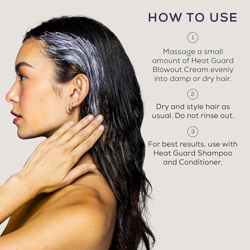 Heat Protectant Blowout Cream for Hair - Up to 450°F Heat Guard