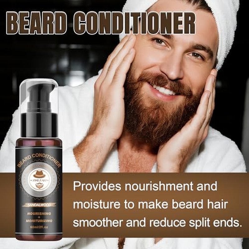 Christmas Gifts for Men,XIKEZAN Beard Care & Trimming Kit with Sandalwood Beard Oil, Wash, Conditioner, Balm,Brush,Unique Valentines Thanksgiving Birthday Gifts for Husband Dad,Mens Stocking Stuffers