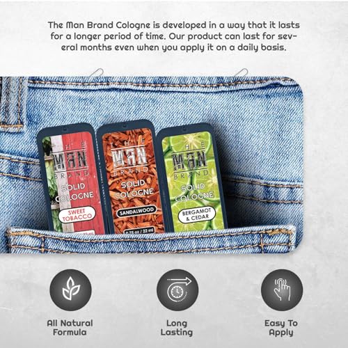 Men's Solid Cologne Sample Pack in Vintage Tin - Tobacco, Citrus & Sandalwood Fragrance Set