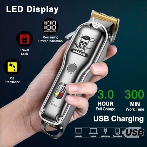 Professional Waterproof Hair Clipper Kit for Men with Adjustable Length & Cordless Design