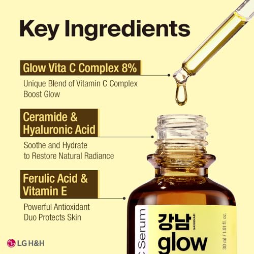 Vitamin C Serum 1.01 fl oz & Day Shield Perfect Sunscreen SPF 50 - Christmas Gifts for Women I Stocking Stuffers | Gift Set | Korean Skin Care I Face Moisturizer I Tinted Moisturizer