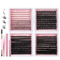 5 Styles Lash Clusters Kit, Mega/Volume/Full/Spike/Bottom Lashes Set, with Lash Bond&Seal, Remover, Tweezers & Tools, DIY Eyelash Extensions for Beginners & Pros, At-Home Salon Look