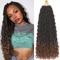 24 Inch Bohemian Senegalese Twist Crochet Hair with Curly Ends - Pre-Looped Goddess Braids for Black Women - Pack of 9, Color 1B/30#