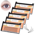 BODERMINCER 10 Root 60pcs 8-10-12-14-16mm Mixed Black Handmade False Eyelashes Natural Long Individual Eyelashes Extension Fake Lashes Makeup Beauty Cosmetic (5 PACKS-6MM)