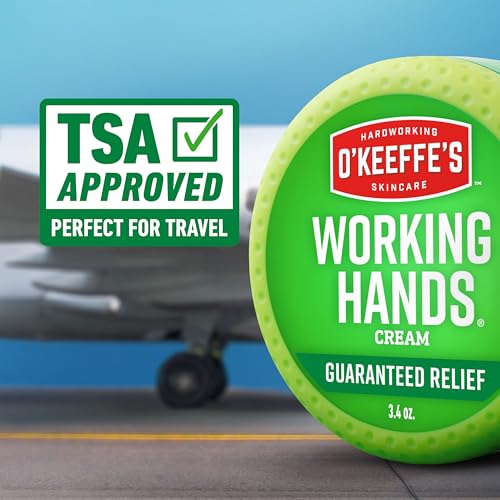 O'Keeffe's Working Hands Hand Cream (3.4 oz Jar) and Healthy Feet Foot Cream (3.2 oz Jar) - Repairing Skincare for Extremely Dry,Cracked Hands and Feet,Travel Size,(Pack of 4)