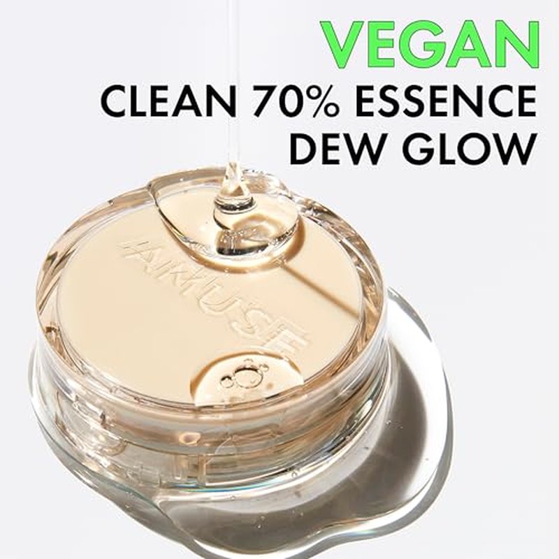 AMUSE SEOUL Dew Jelly Vegan Cushion Foundation Glow Dewy Finish Clean Beauty Dry and Sensitive Skin Eco-Friendly (01 SOONSOO REFILL)