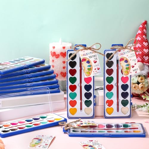 Tinlade Clear Heart Watercolor Paint Set - Valentine's Day Gift 12-Piece Variation of THIS listing
