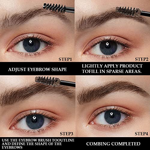 Tinted Thickening Brow Gel Brown Mascara,Tinted Eyebrow Gel,Waterproof, Transfer-proof, Brush to Fill in Eyebrows and Cover Gray Hairs - Cruelty Free (1pc 06 Brunette)